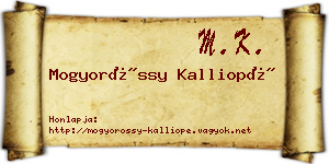 Mogyoróssy Kalliopé névjegykártya